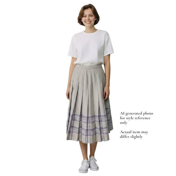 Pendleton Dresses & Skirts - Pendleton Vintage Drop Waist Pleated Gray Plaid Skirt NWOT Size 10 P Made USA